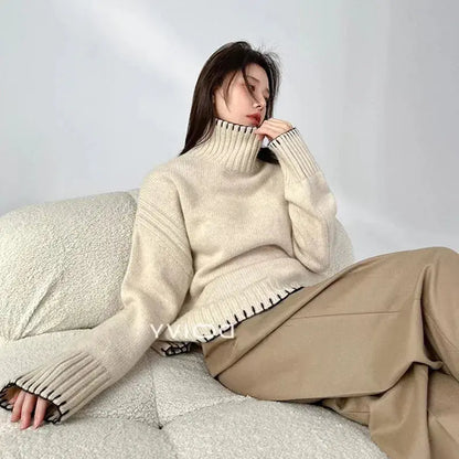 Luxurious Cashmere & Wool Turtleneck Sweater - Loran