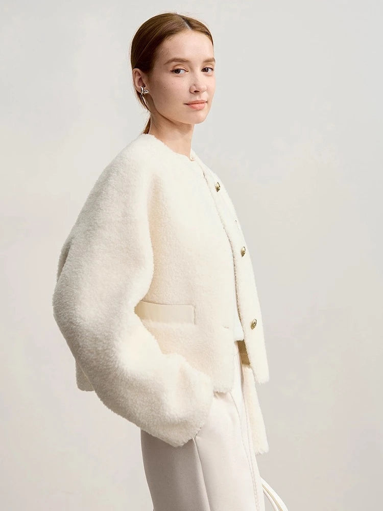 Elegant Wool Blend Short Winter Coat