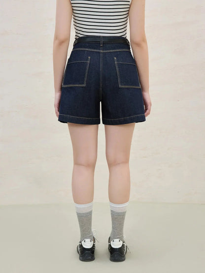 High-Waist Plus-Size Denim Shorts for Summer - Loran