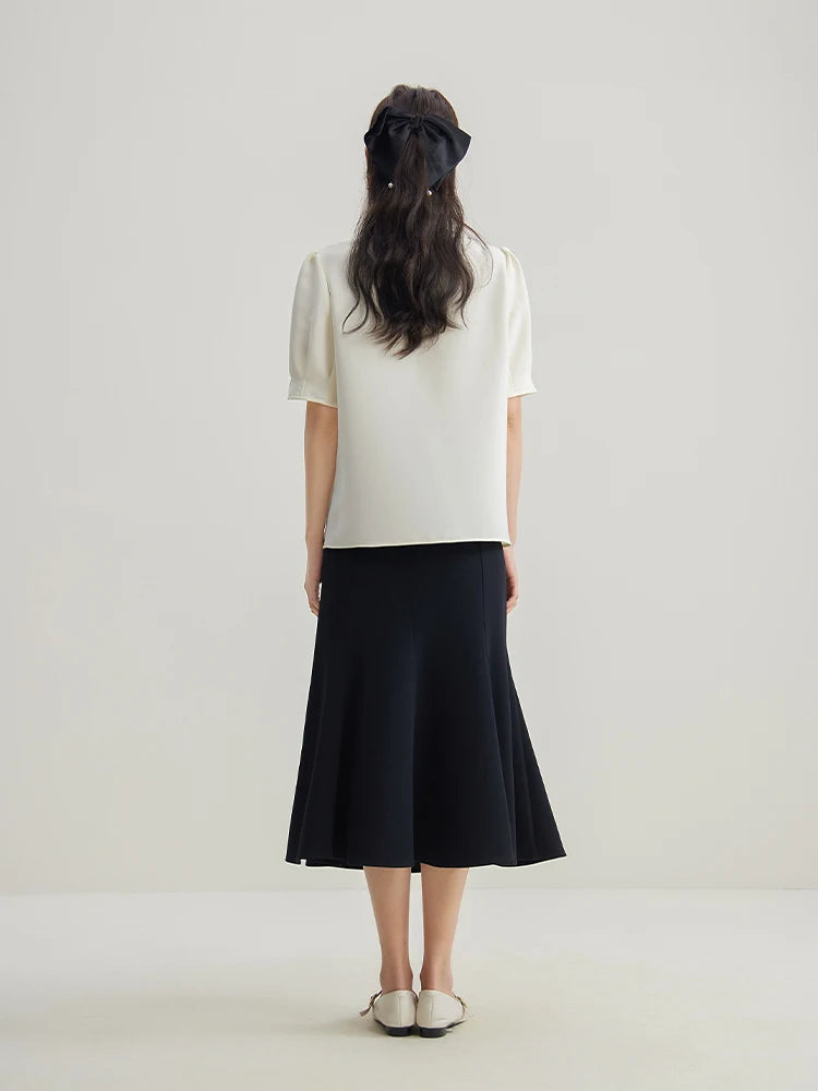 Women’s V-Neck Chiffon Shirt Elegant Slimming Summer Top