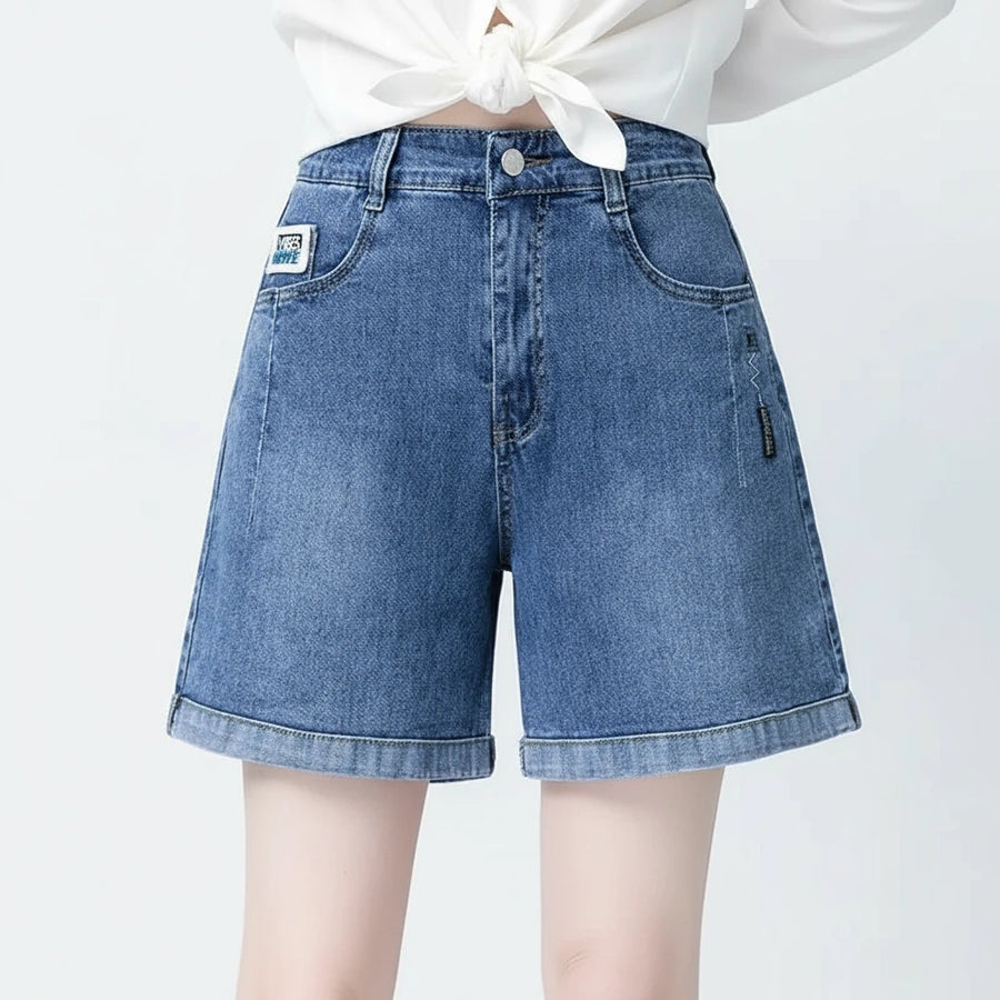 Summer Thin Denim Wide-Leg Shorts