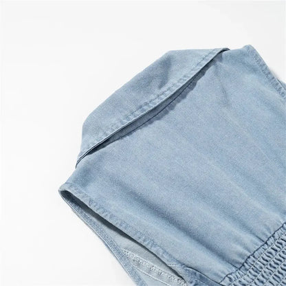 Blue Denim Maxi Dress for Women - Loran
