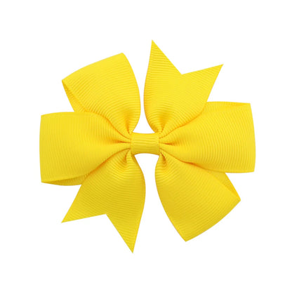 Solid Color Grosgrain Ribbon Hair Bow Clips for Girls