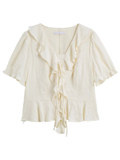 Women’s Plus Size Ruffled Blouse & Skirt Set Loran