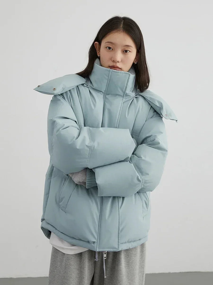 CHIC VEN Women Down Coat Solid Warm Down Jacket New 90 White Duck Down Windproof Hooded Female Overcoat Winter 2023 Loran