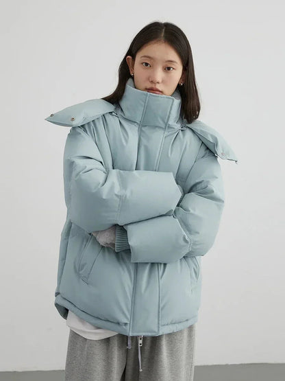 CHIC VEN Women Down Coat Solid Warm Down Jacket New 90 White Duck Down Windproof Hooded Female Overcoat Winter 2023 Loran