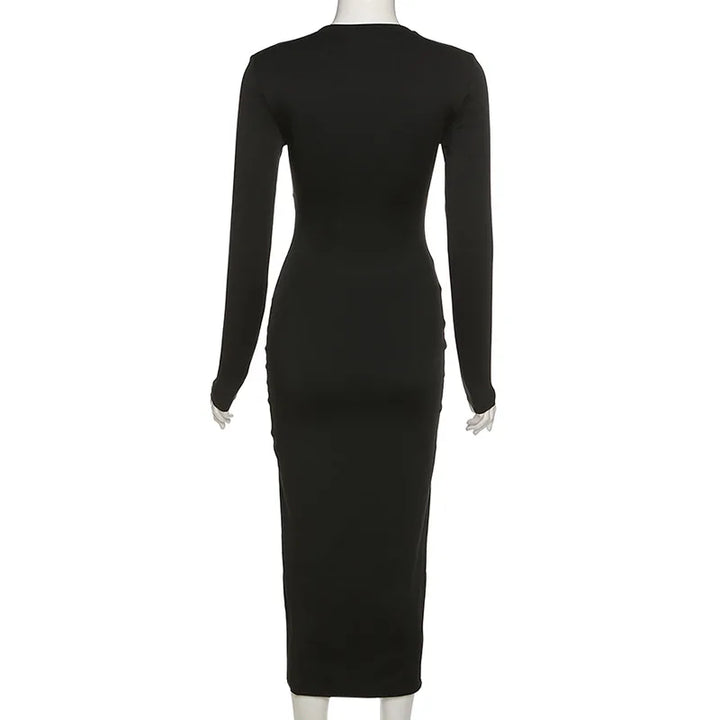 Maxi Dress Women Concise Side Spilt Elegant - 3IN SMART Shop  #
