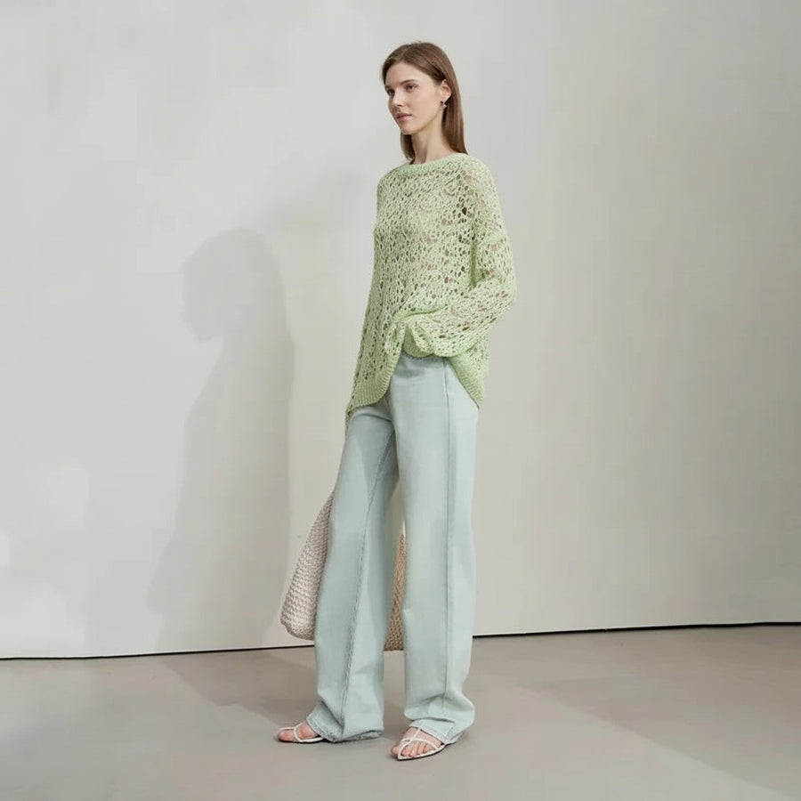 Crochet Hollow-Knit Women's Pullover