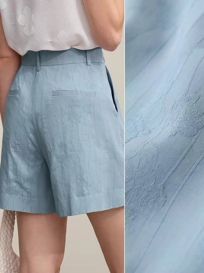 Women’s Cotton Wide-Leg Shorts Casual Jacquard Loran