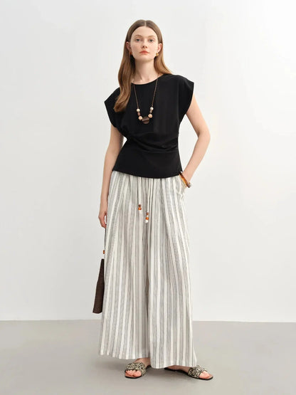 Cinched Waist Short Sleeve T-Shirt - Loran