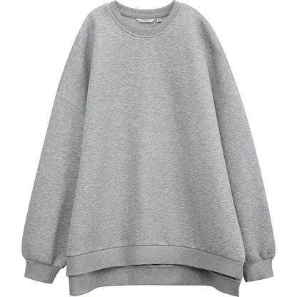 Amii Women's Sweatshirt 2026 Spring New Round Neck Love Embroidery Pullover Sweatshirts Loose Drop Shoulder Sleeve Top 12641112 Loran