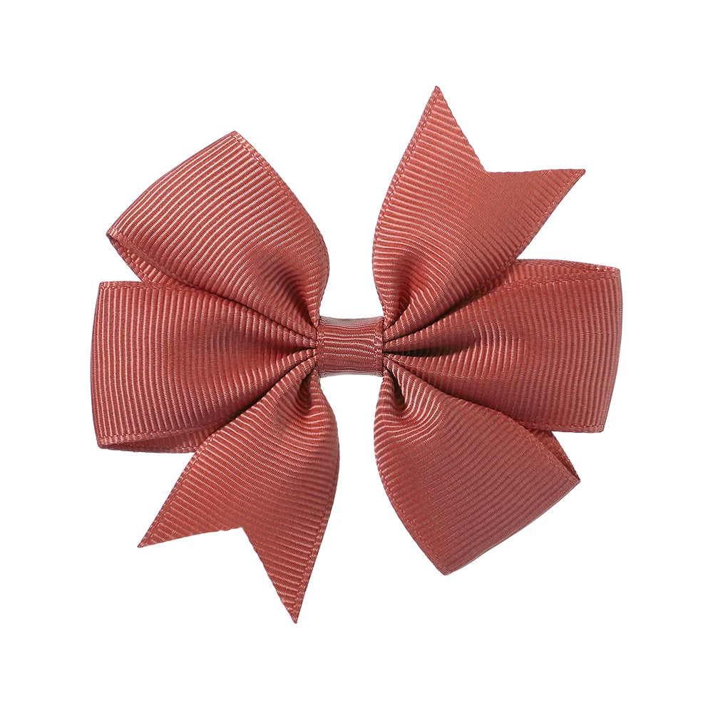 Solid Color Grosgrain Ribbon Hair Bow Clips for Girls