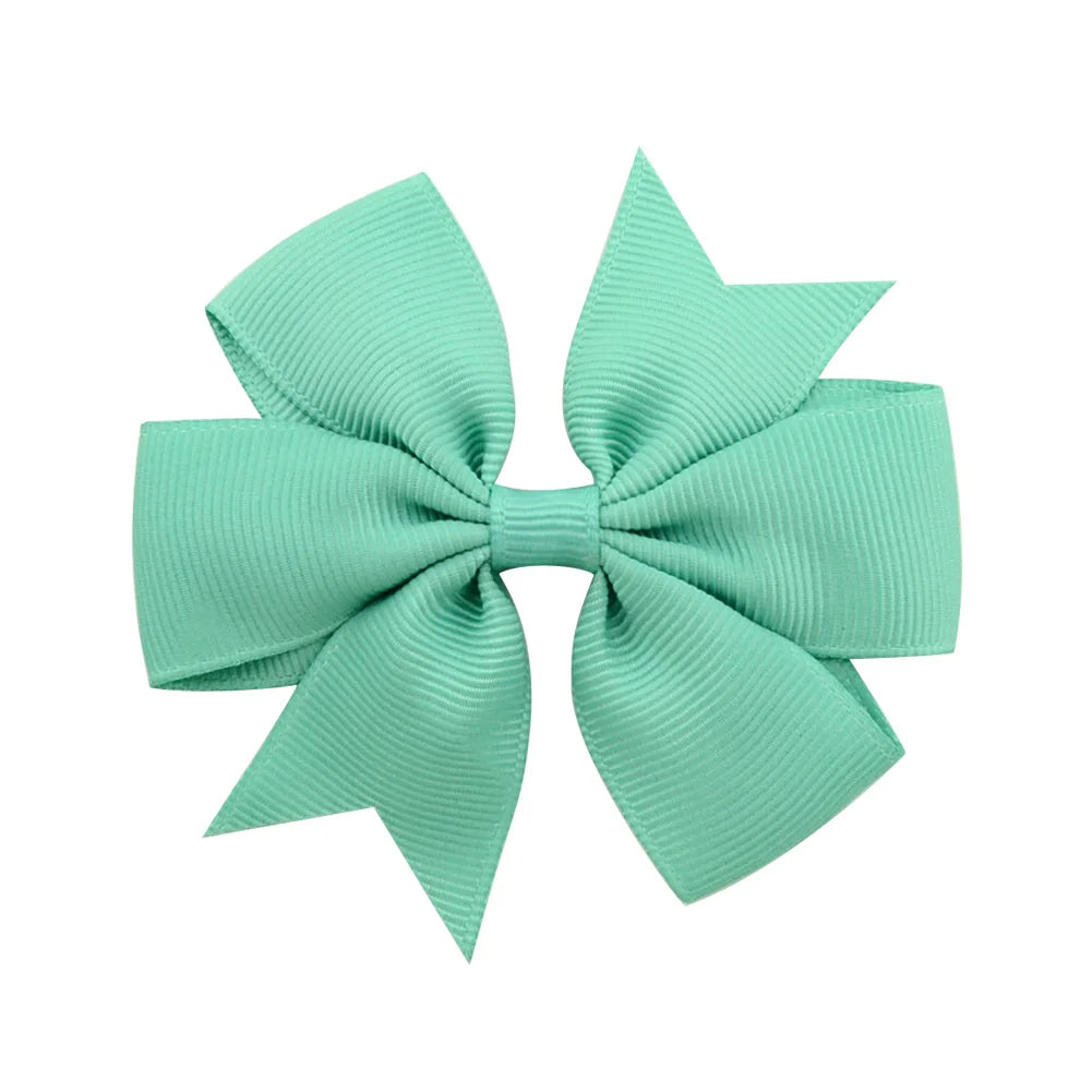 Solid Color Grosgrain Ribbon Hair Bow Clips for Girls