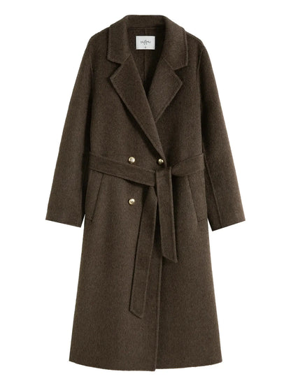 Luxury Casual Textured Woolen Coat with Fur Detail - Loran