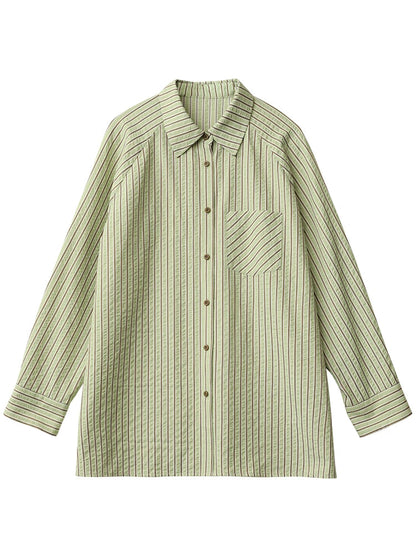 Women’s Oversized Striped Blouse Casual Spring Shirt Loran