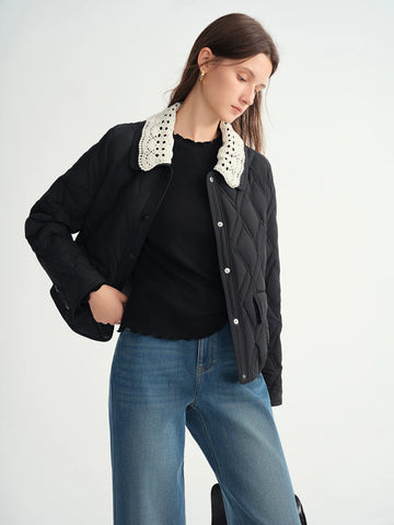 Chic & Cozy Plus Size Cream Quilted Puffer