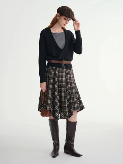 Vintage American Plaid A-Line Skirt - Loran