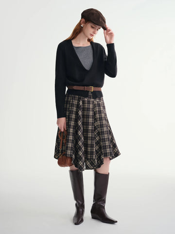 Vintage American Plaid A-Line Skirt
