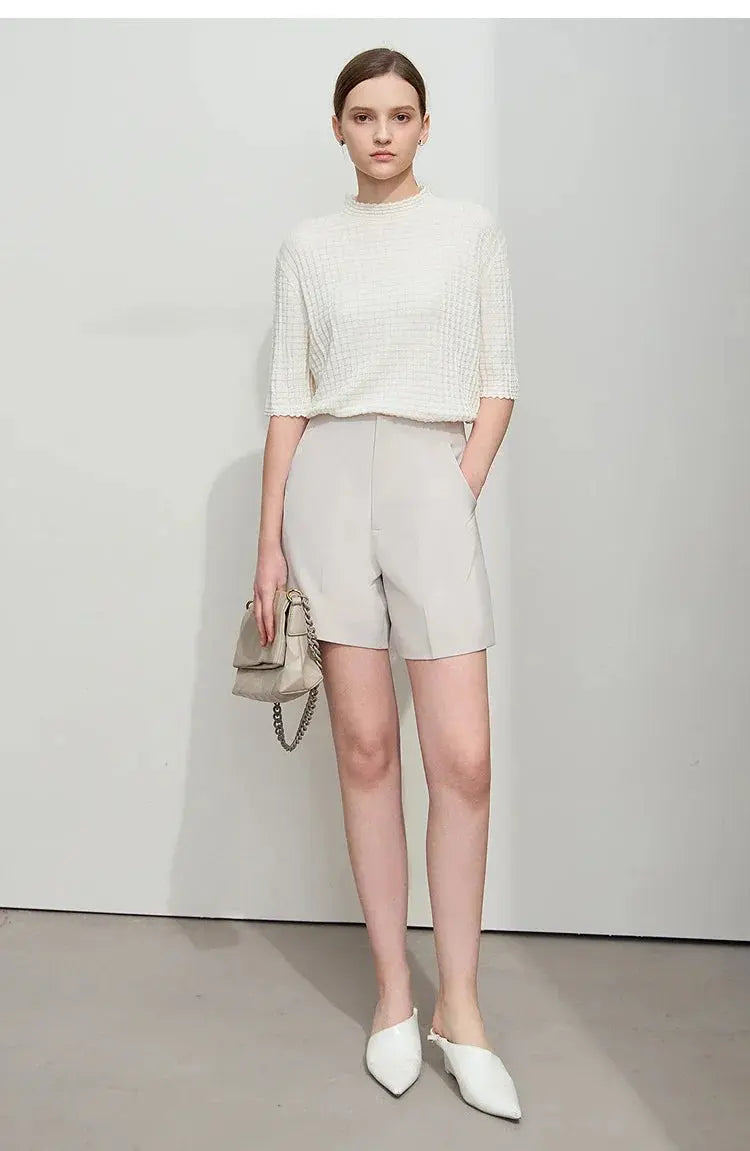 Elegant Mock Neck Slim Knit Sweater - Loran