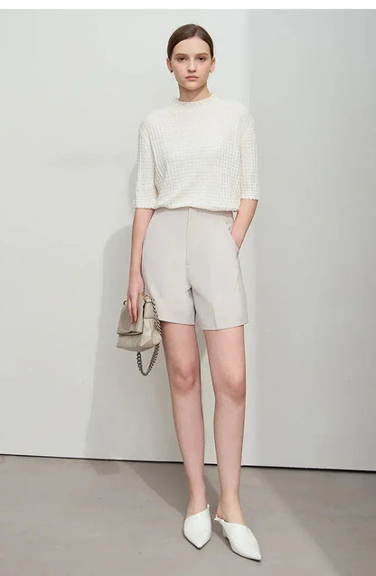 Elegant Mock Neck Slim Knit Sweater - Loran