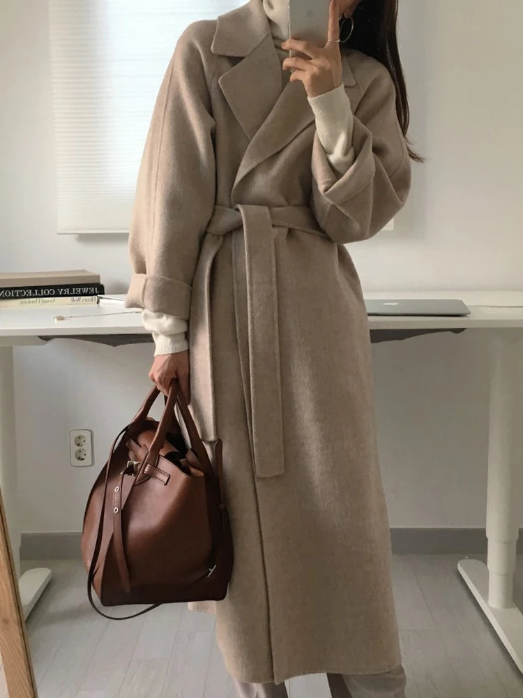 Long Woolen Casual Loose Chic Coat Women - 3IN SMART Shop  #