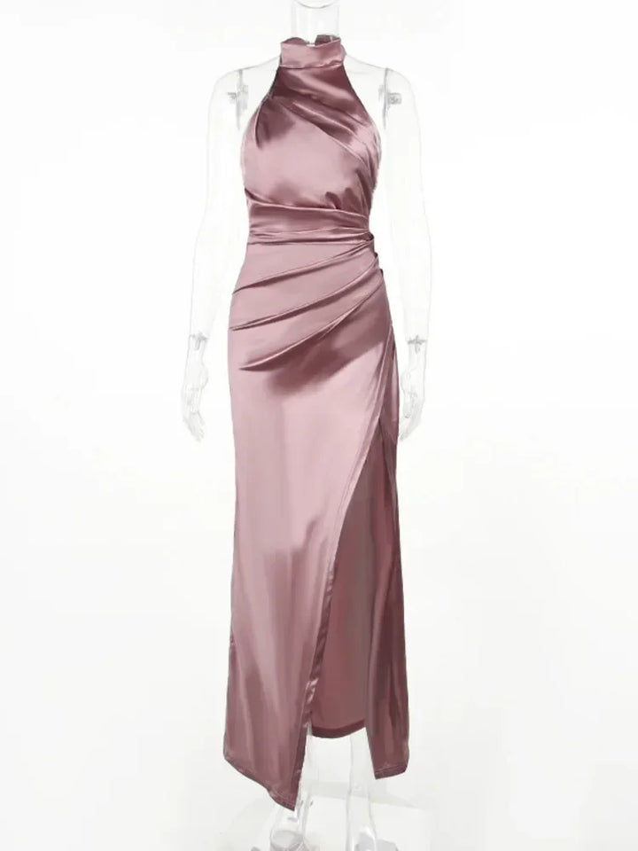 Elegant Luxury Party Evening Dress Sleeveless Long Halter - 3IN SMART Shop  #