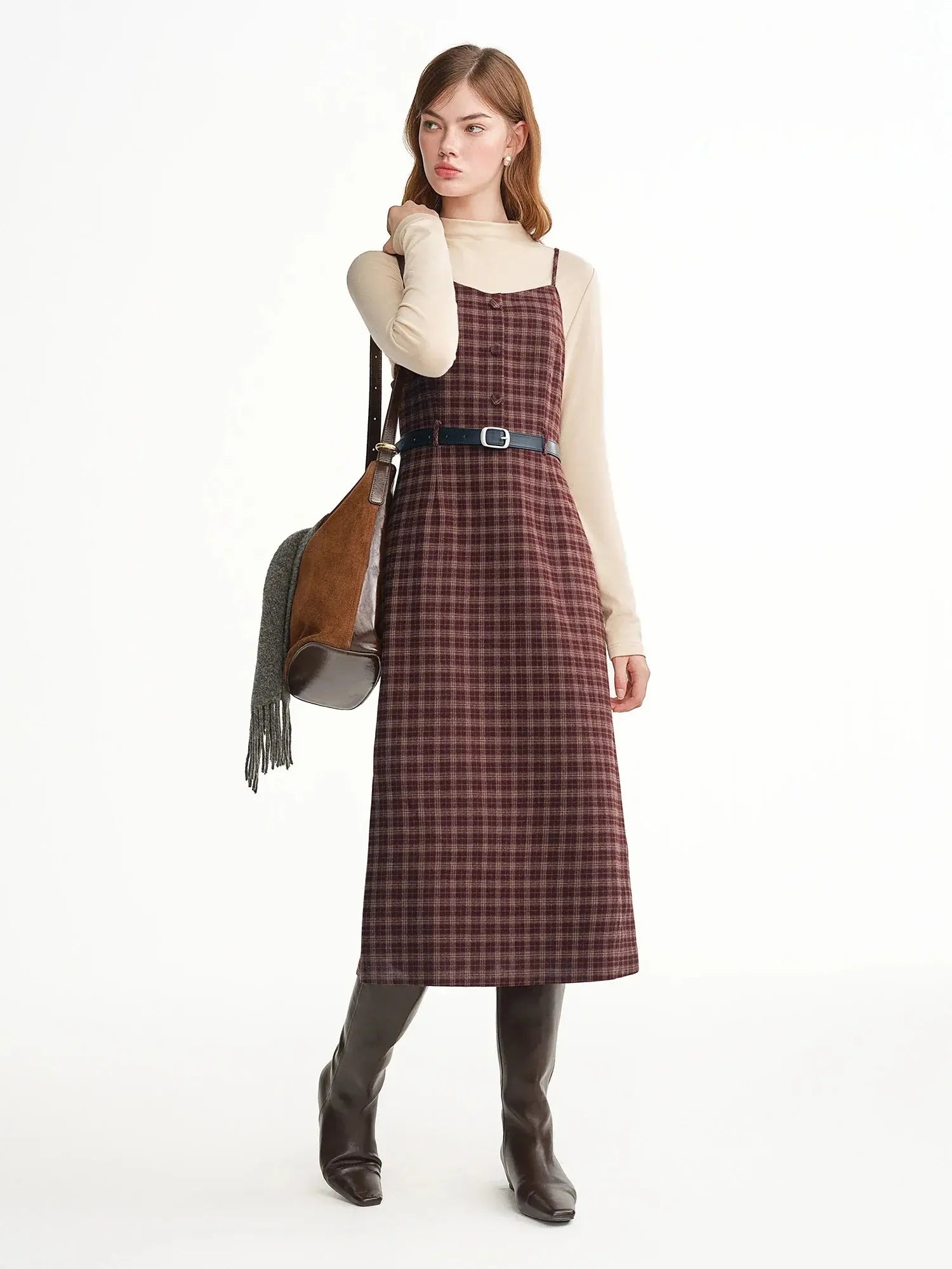 Tweed Plaid 2-Piece Midi Dress Set | Plus Size LORAN STORE