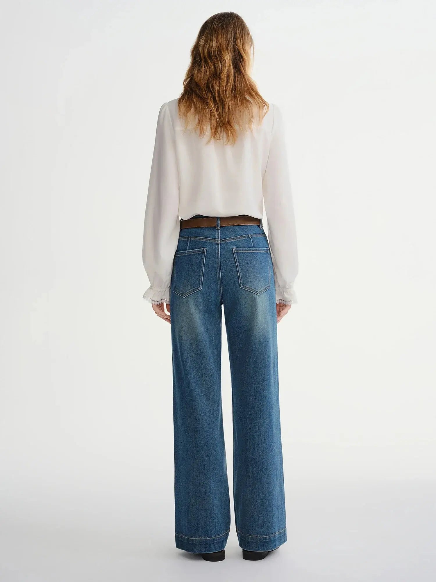French-Style Tie-Front White Shirt - Loran