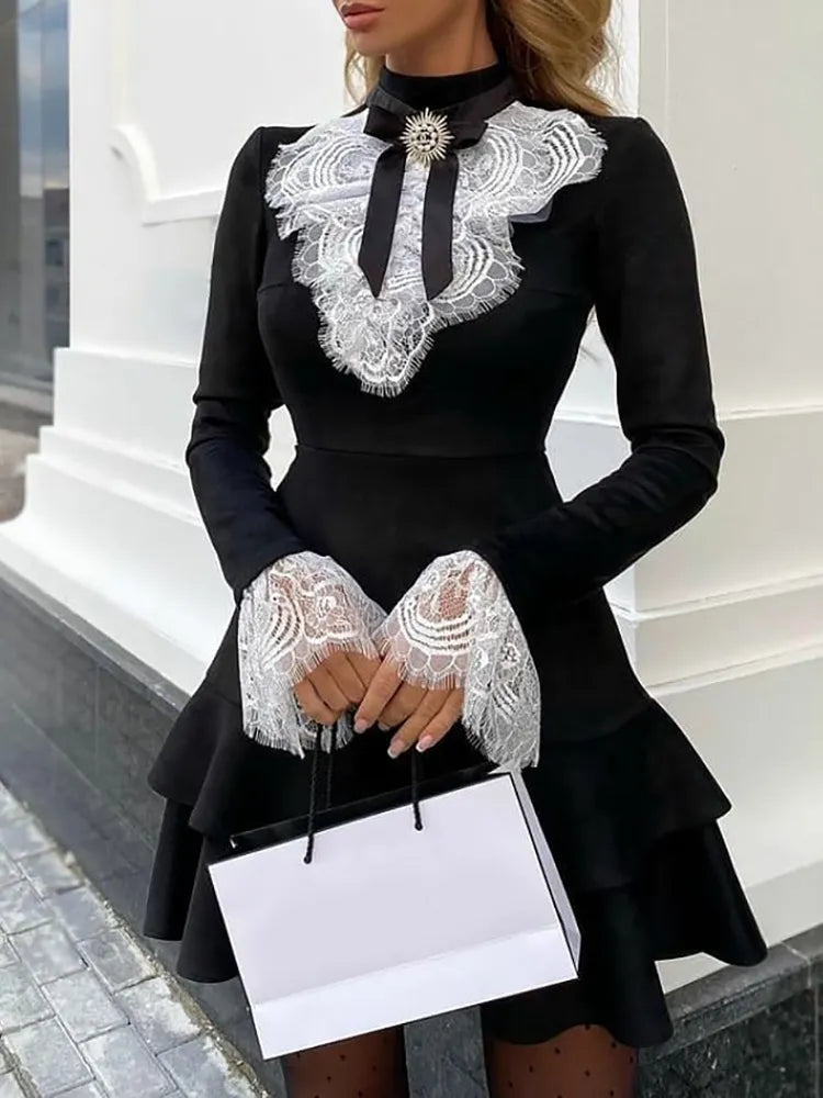 Dresses Fashion Elegant Sexy Long Sleeve Lace - 3IN SMART Shop  #