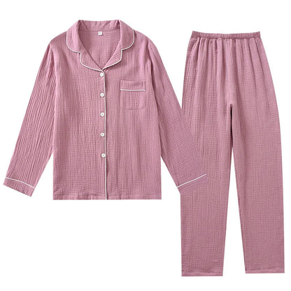 Couple's Pure Cotton Crepe Pajama Set Loran