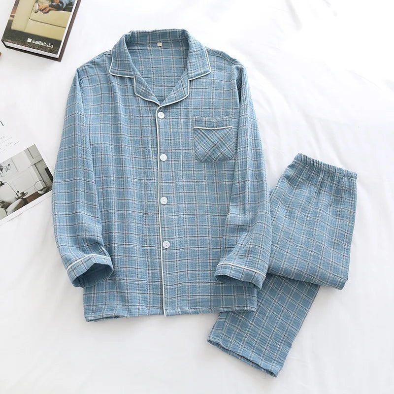 Couple's Pure Cotton Crepe Pajama Set Loran