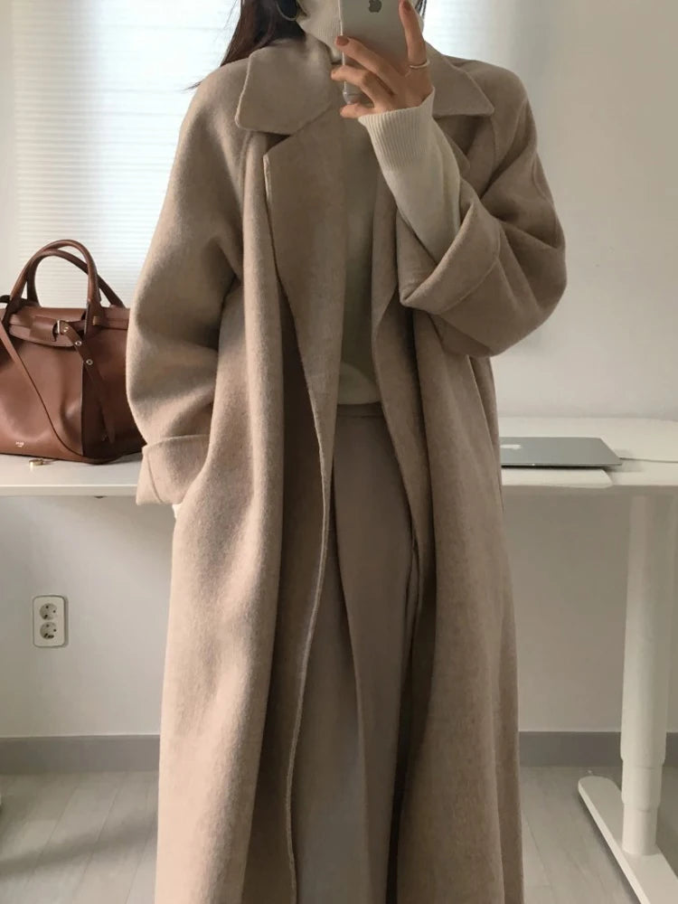 Long Woolen Casual Loose Chic Coat Women - 3IN SMART Shop  #