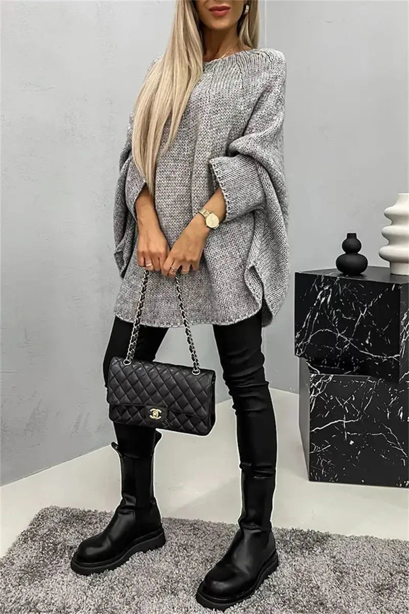 Loose Knit Batwing Sweater - Loran