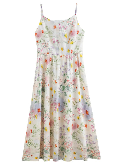 Women's Floral Strappy Midi Dress - Loran