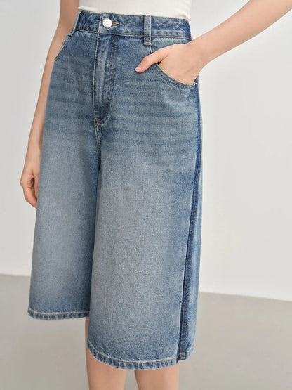 Plus Size High-Waisted Wide-Leg Casual Jeans LORAN STORE