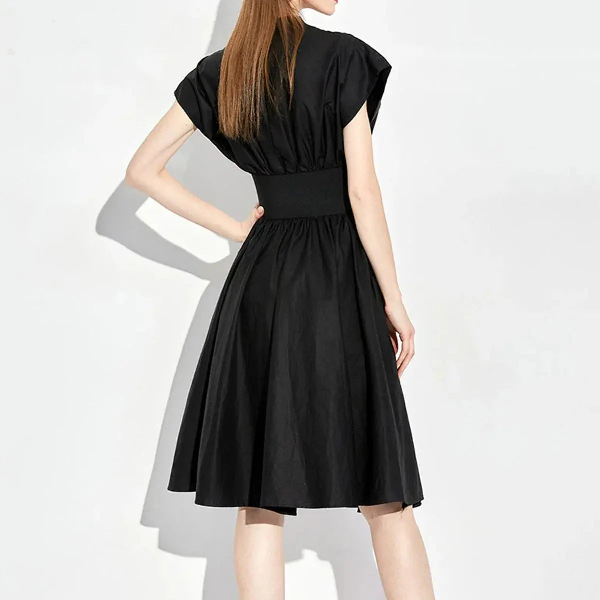 The Essential Black V-Neck Summer Dress - Loran