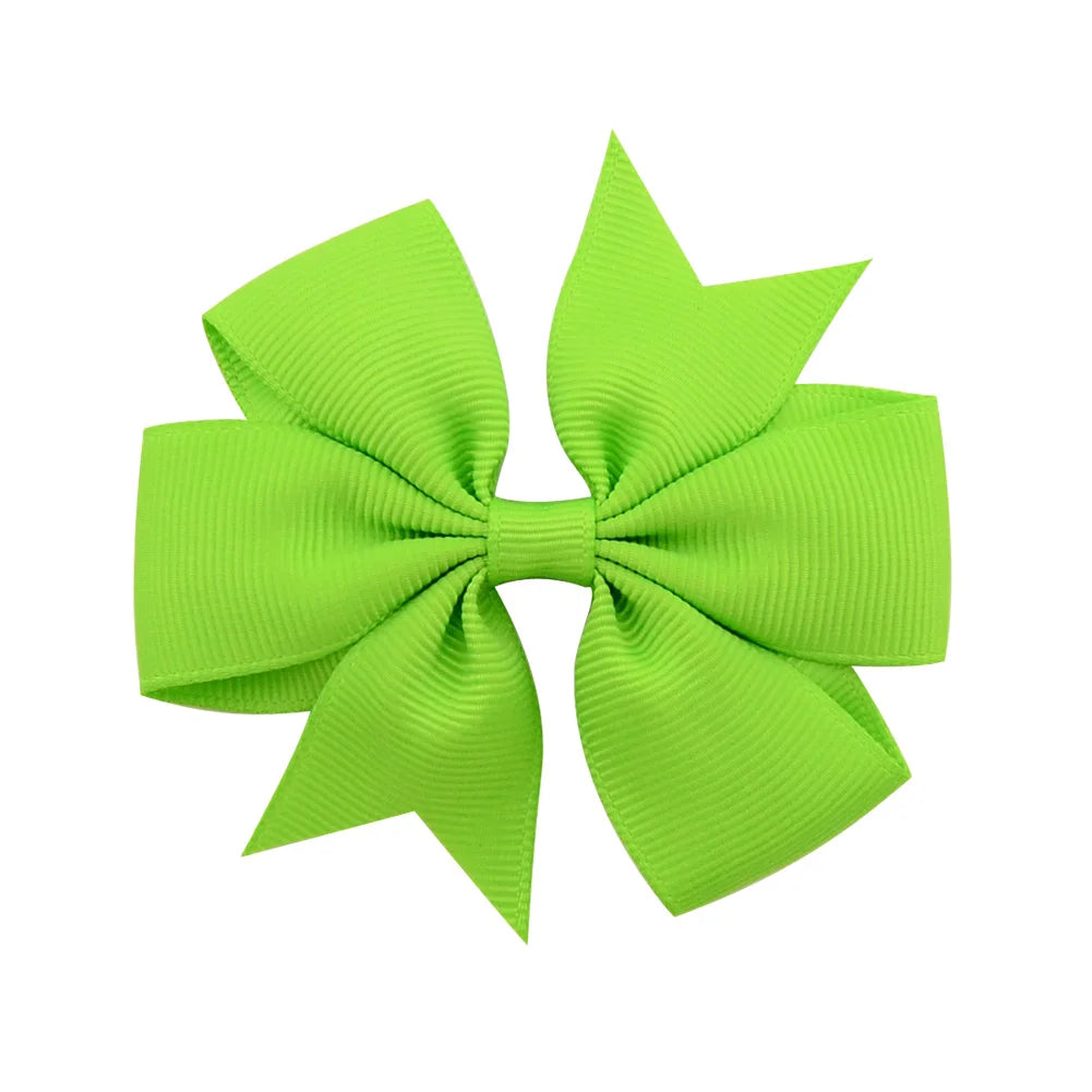 Solid Color Grosgrain Ribbon Hair Bow Clips for Girls