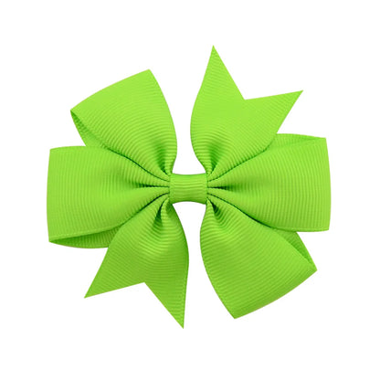 Solid Color Grosgrain Ribbon Hair Bow Clips for Girls