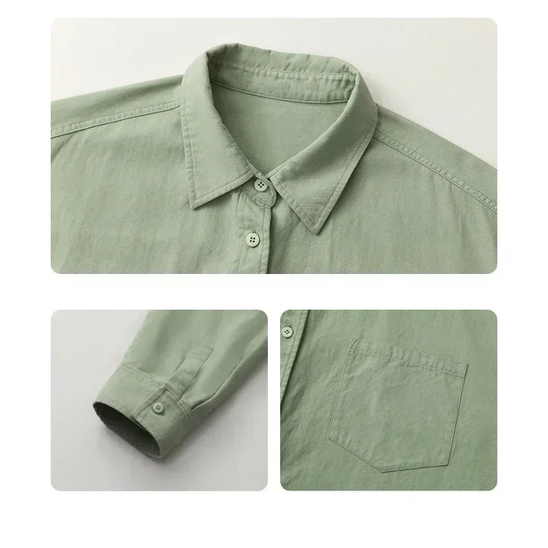 CHIC VEN Korean Women's Long-sleeved Shirt Loose Woman Tops Fashion Woman Blouse Office Lady Coat 2025 Spring Autumn Clothing Loran