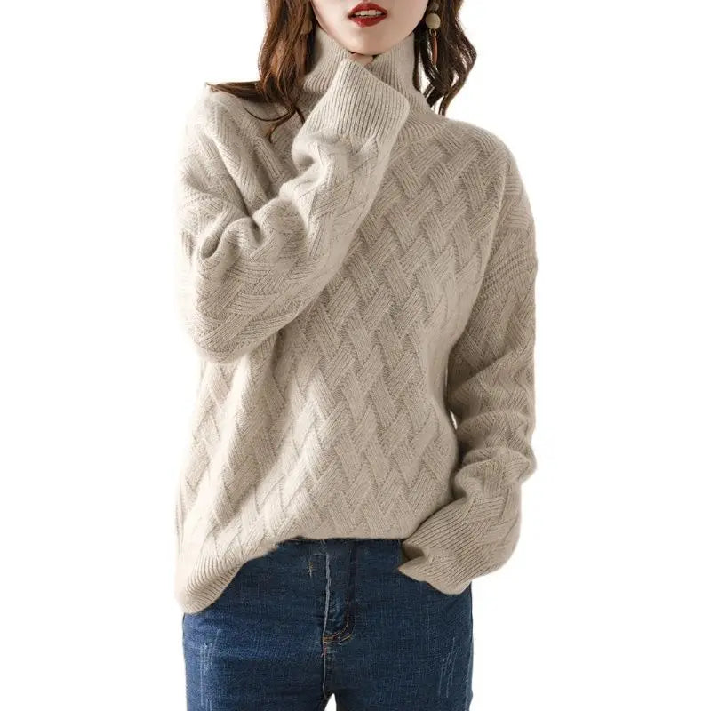 Oversized Cashmere Blend Pullover Sweater for Winter