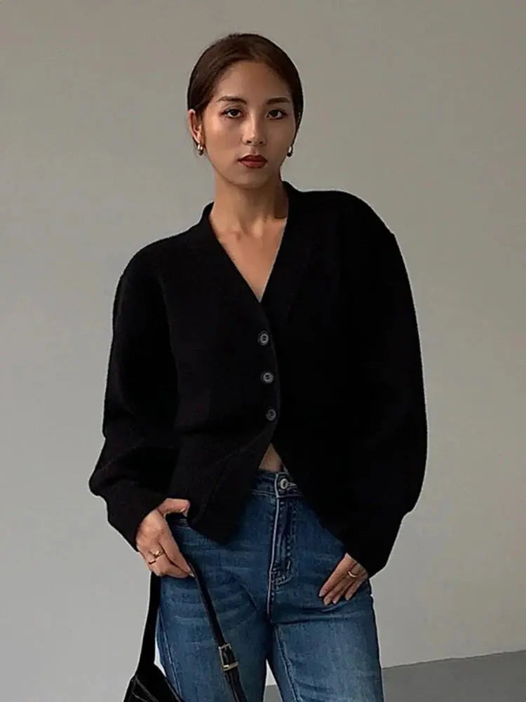 Women's V-Neck Long Sleeve Sweater - Loran