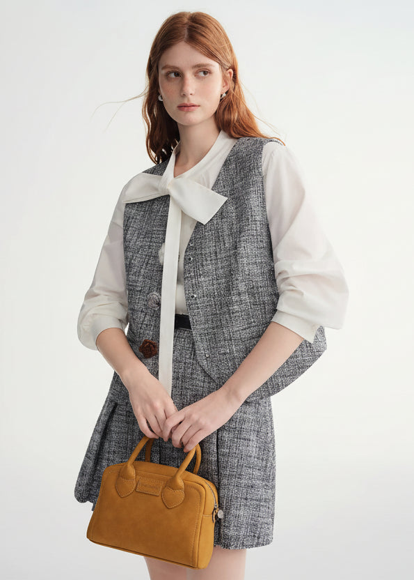 Plus Size Women’s Elegant Floral Vest & Skirt Set