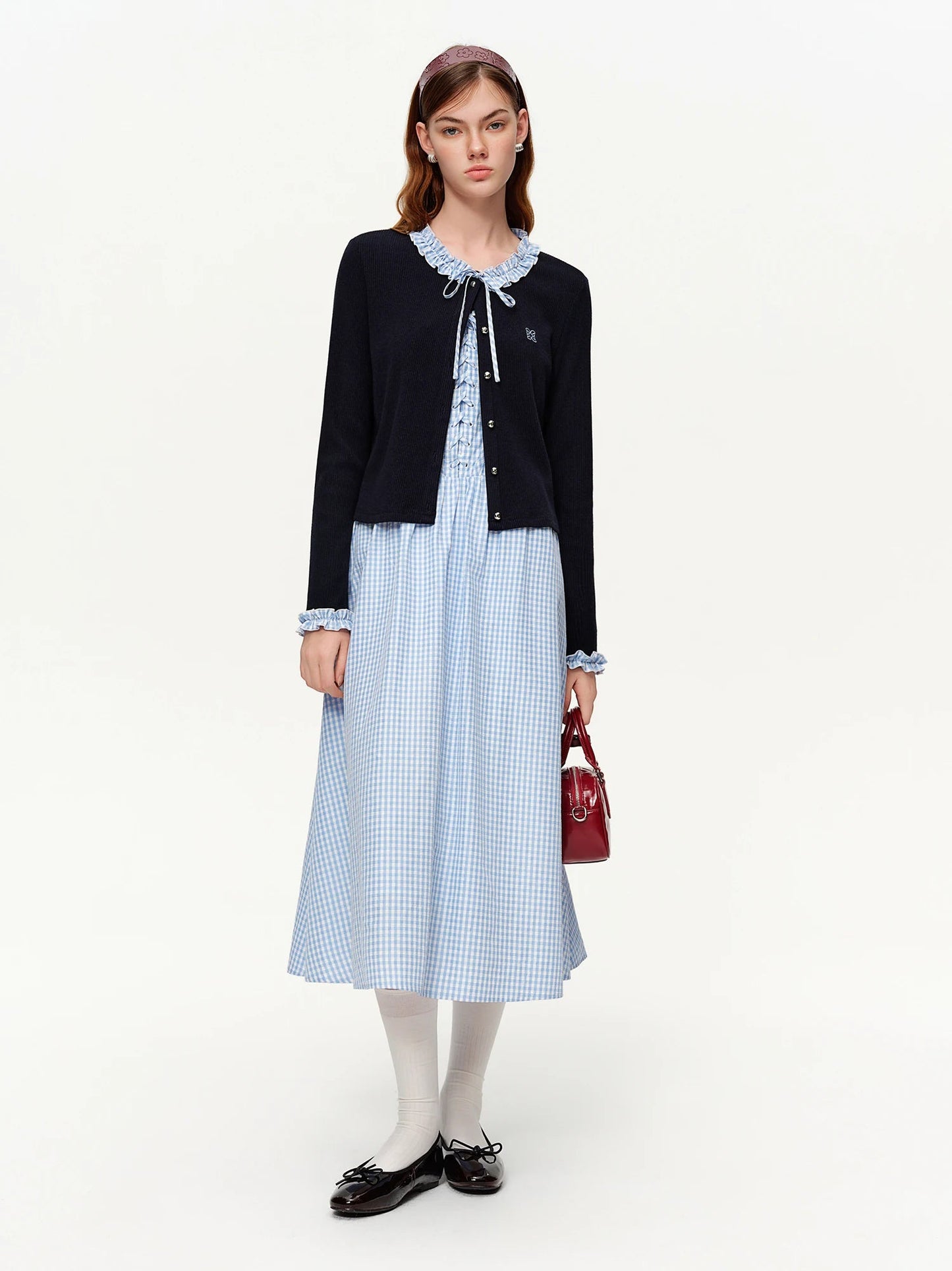 2-Piece Knit Cardigan & Strap Dress Set Spring Slim-Fit Loran