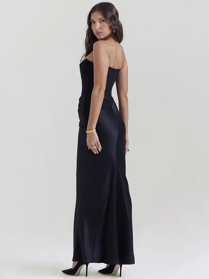 Elegant Strapless Bodycon Sexy Maxi Dress Women - 3IN SMART Shop  #