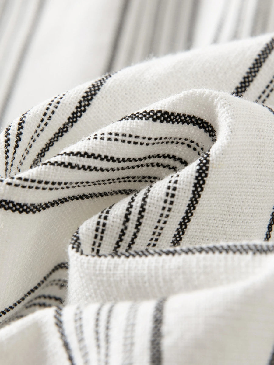 Minimalist Summer Drawstring Cotton-Linen Textured Trousers