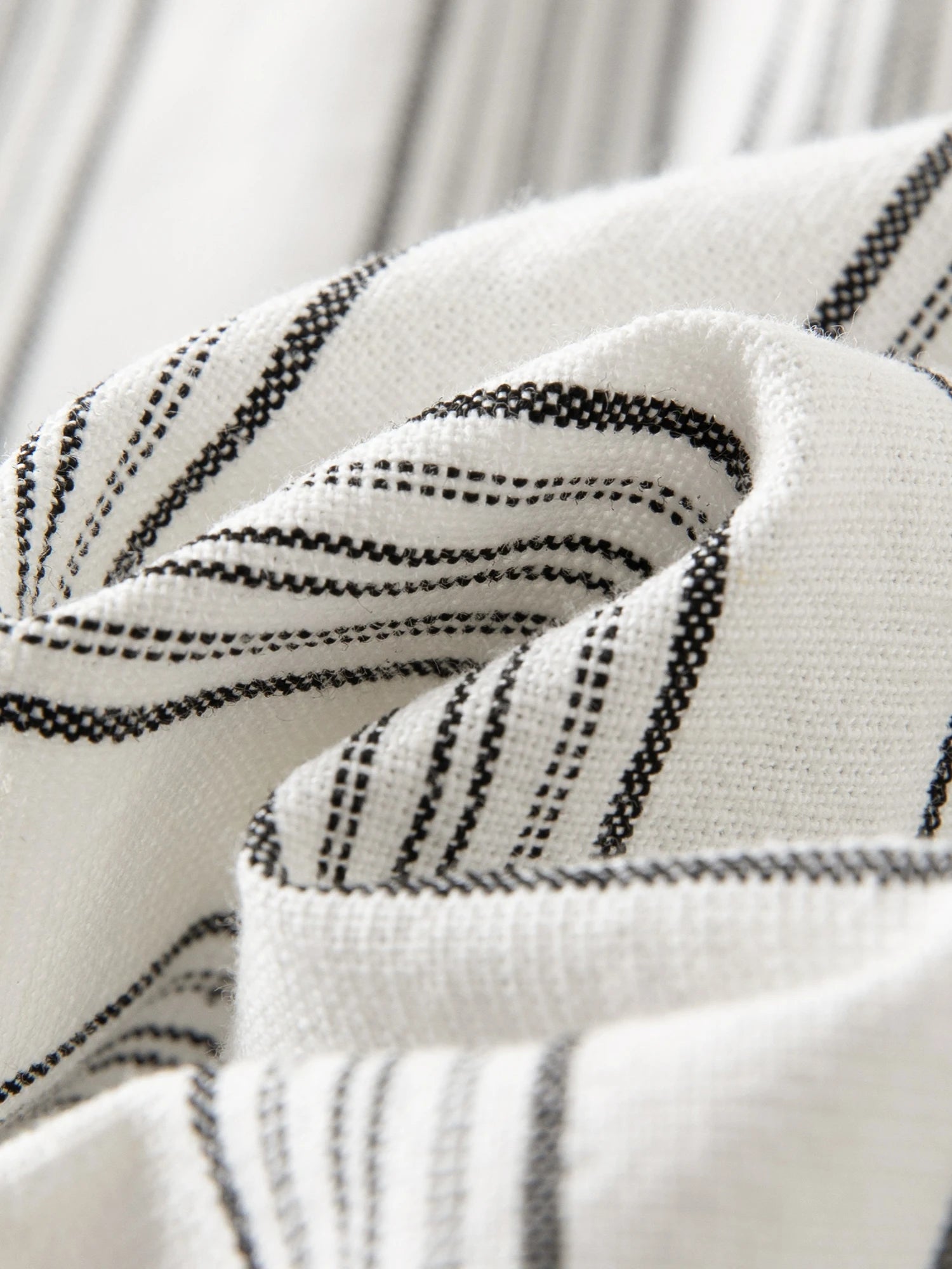 Cotton-Linen Wide Leg Pants Striped Resort Wear