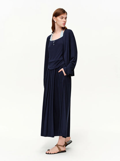 Spring 3-Piece Casual Skirt Suit Women's Color-Block Set Loran