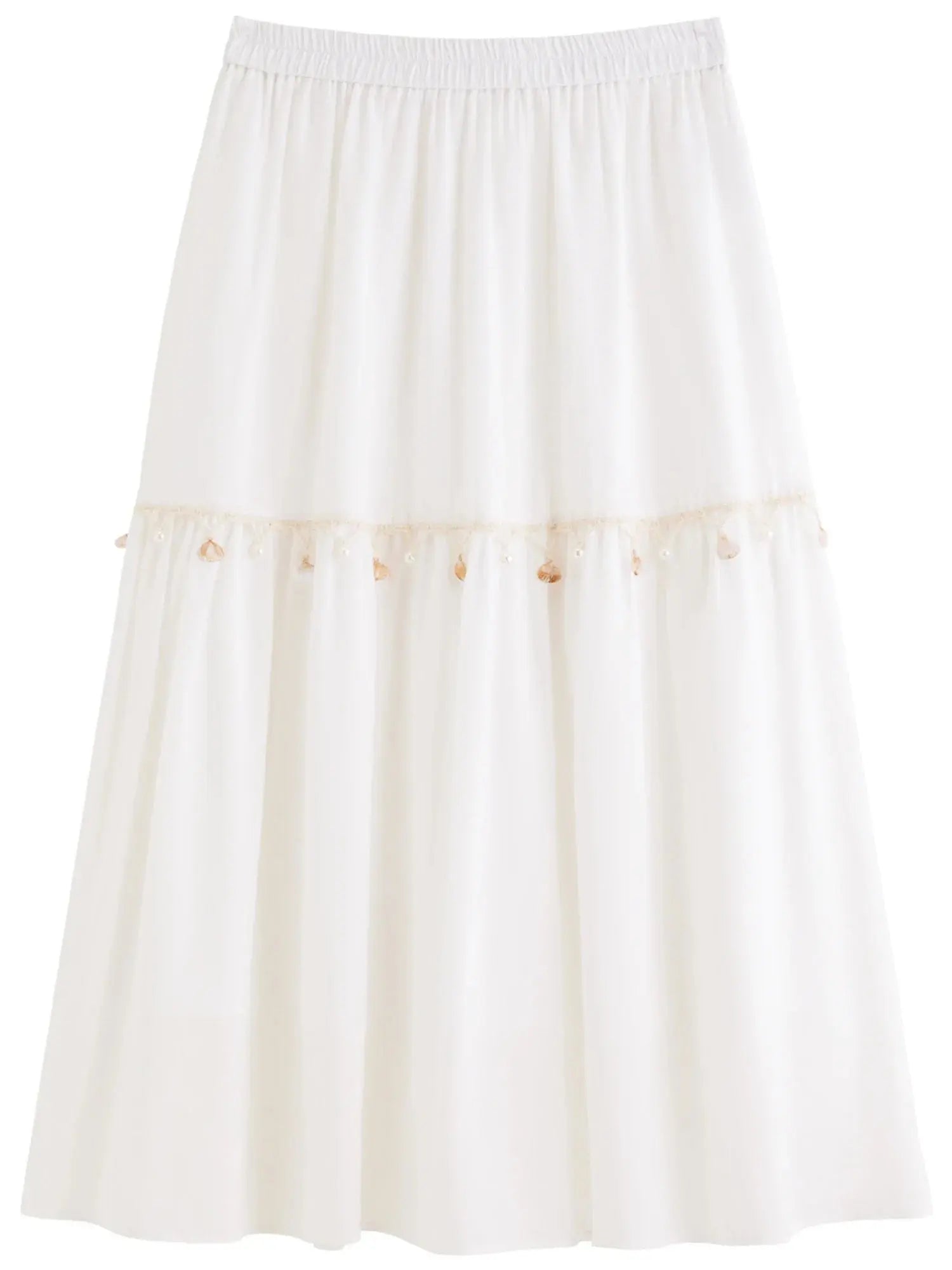 Women's Wave Pattern Shell Lace A-Line Umbrella Skirt - Loran