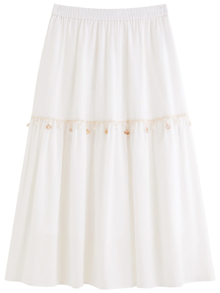 Women's Wave Pattern Shell Lace A-Line Umbrella Skirt