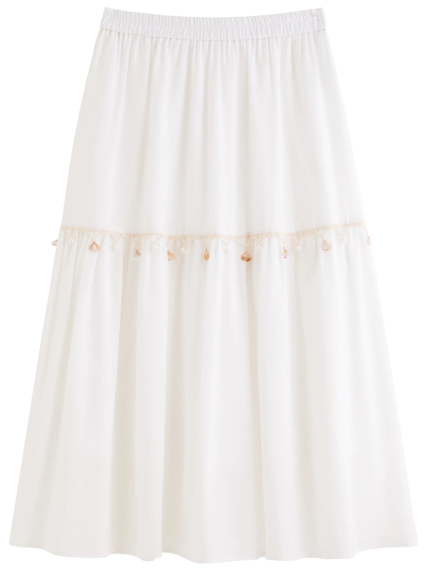 Wave Lace A-Line Long Skirt Playful Holiday Style Loran